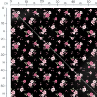Tissu - Fleurs roses et blanches 5