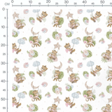 Tissu - Tigres souriants sur fond blanc