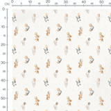 Tissu - Animaux festifs sur fond blanc