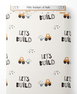 Tissu - Petits tracteurs et texte