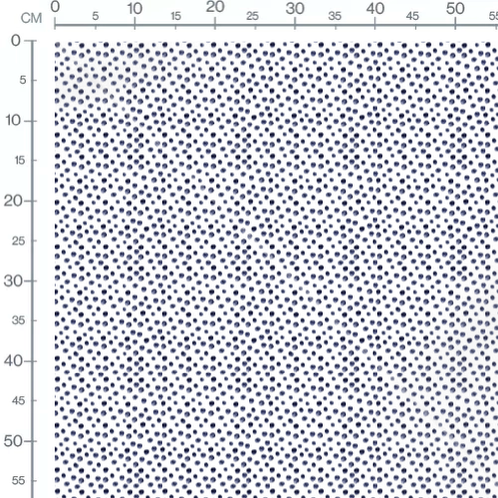Tissu - Pois bleus sur blanc