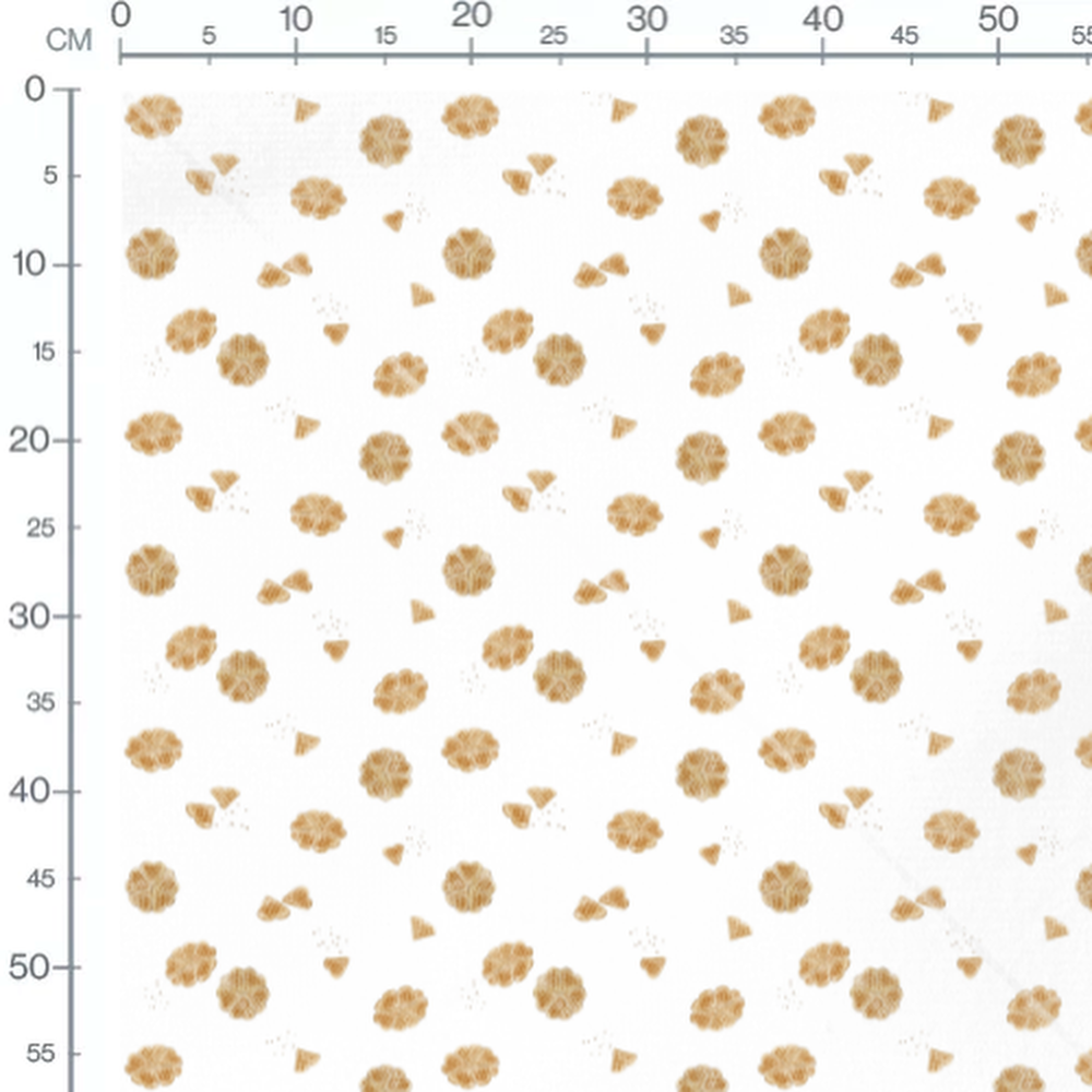 Tissu - Motif gaufres cœur