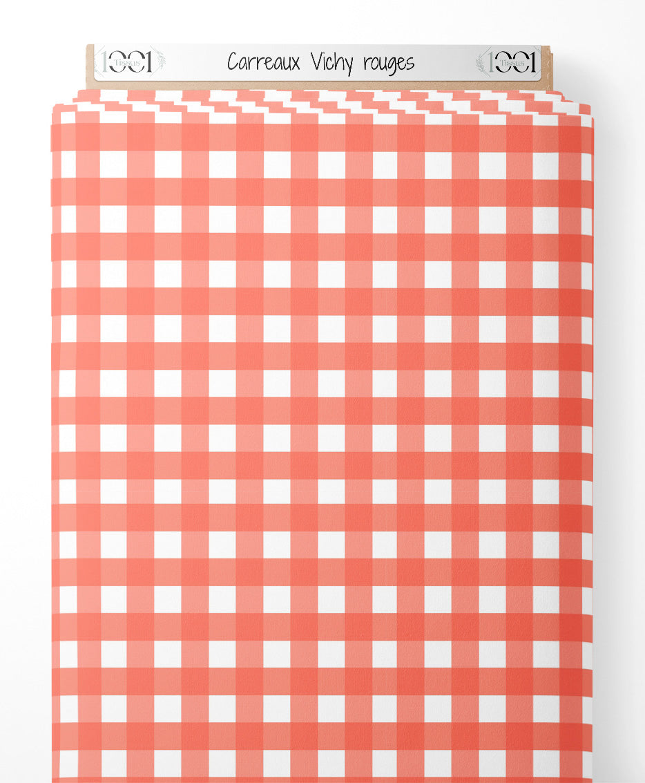 Tissu - Carreaux Vichy rouges