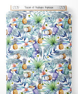 Tissu - Toucan et feuillages tropicaux