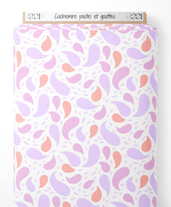 Tissu - Cachemire pastel et gouttes