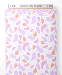 Tissu - Cachemire pastel et gouttes