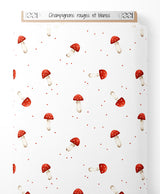 Tissu - Champignons rouges et blancs