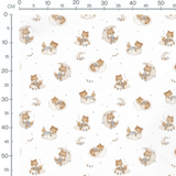 Tissu - Renards en pyjama pastel
