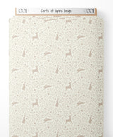 Tissu - Cerfs et lapins beige