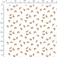 Tissu - Ours souriants et citrouilles
