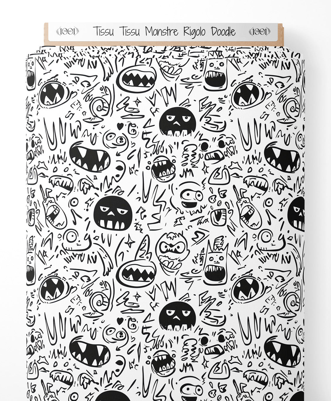 Tissu - Tissu Monstre Rigolo Doodle
