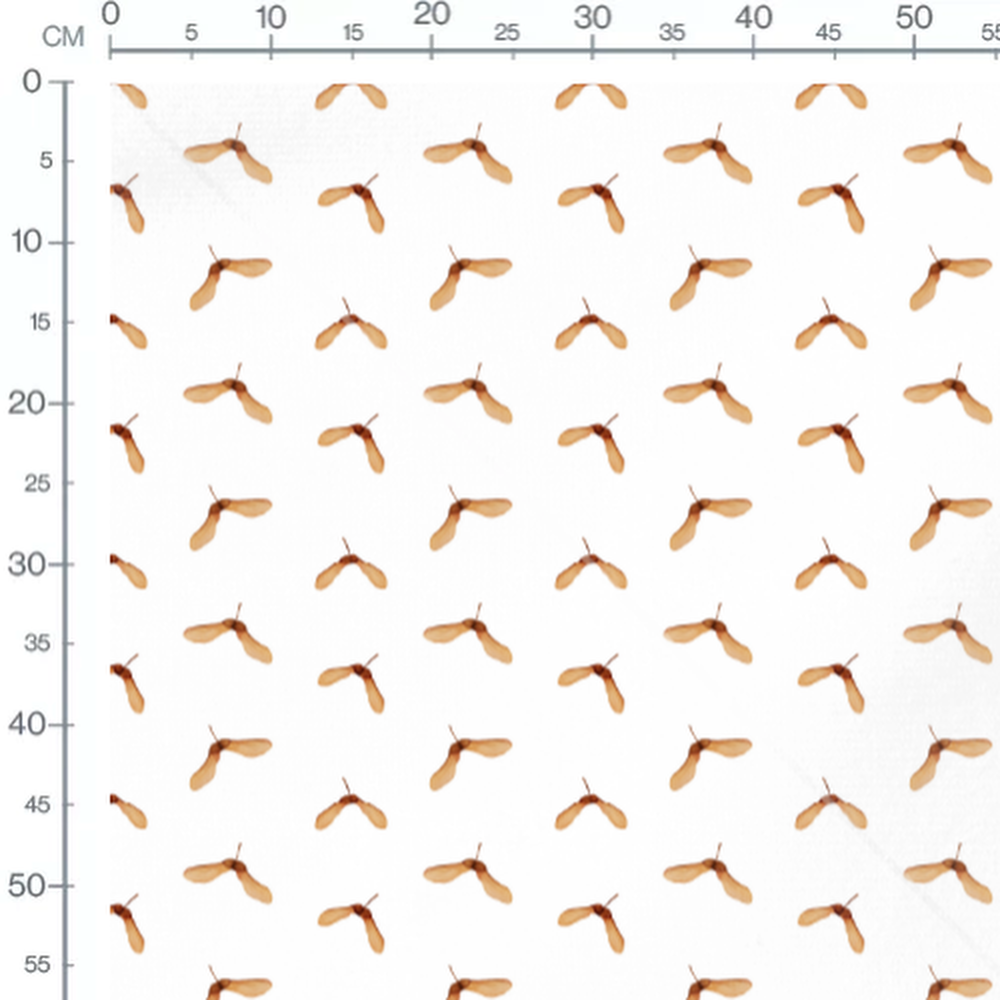 Tissu - Graines ailées marron clair