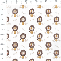 Tissu - Lions marron et souris grises
