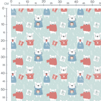 Tissu - Ours polaires en pulls