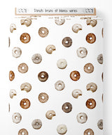 Tissu - Donuts bruns et blancs variés