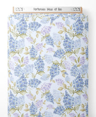 Tissu - Hortensias bleus et lilas