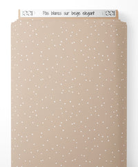 Tissu - Pois blancs sur beige élégant