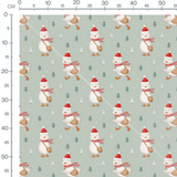 Tissu - Canards festifs sur vert