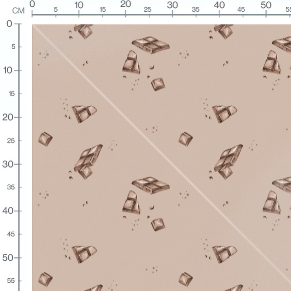 Tissu - Miettes de chocolat sur beige