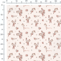 Tissu - Lapins cavaliers et roses