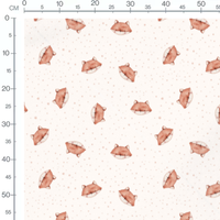 Tissu - Renards et pois beige