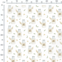 Tissu - Bouteilles de lait d'avoine