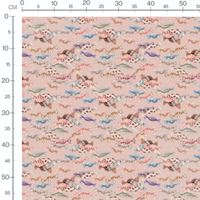 Tissu - Bonbons colorés sur rose