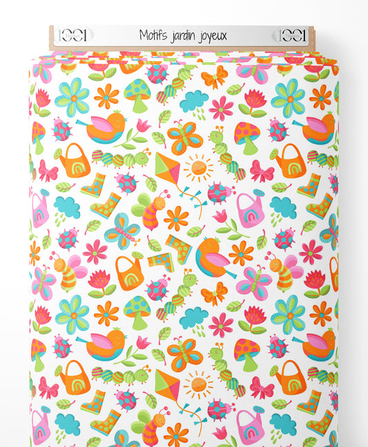 Tissu - Motifs jardin joyeux