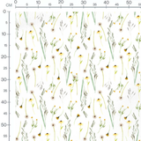 Tissu - Fleurs jaunes et blanches