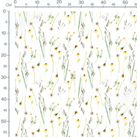 Tissu - Fleurs jaunes et blanches