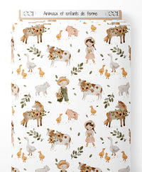 Tissu - Animaux et enfants de ferme
