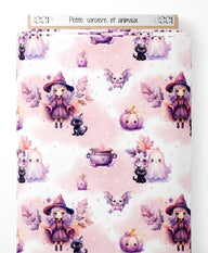 Tissu - Petite sorcière et animaux