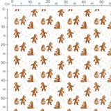 Tissu - Ours bruns et poussette blanche