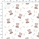 Tissu - Ours dessinant avec crayons