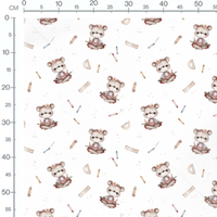 Tissu - Ours dessinant avec crayons
