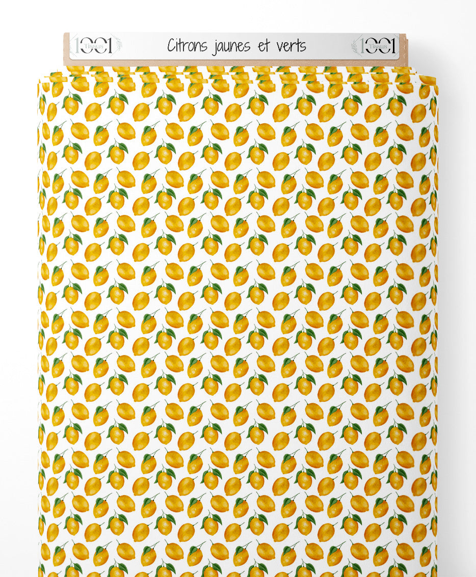 Tissu - Citrons jaunes et verts