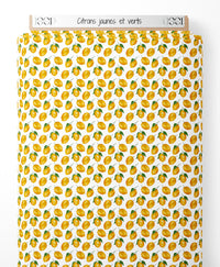 Tissu - Citrons jaunes et verts