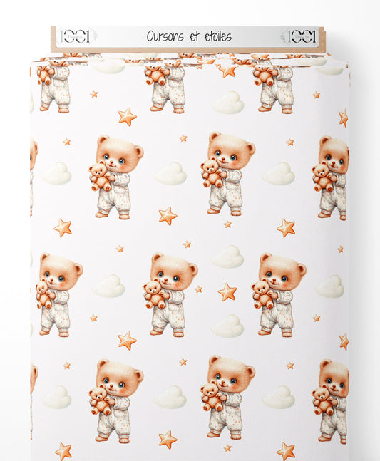 Tissu - Oursons et étoiles