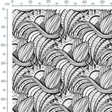 Tissu - Motif abstrait noir et blanc