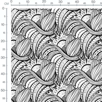 Tissu - Motif abstrait noir et blanc