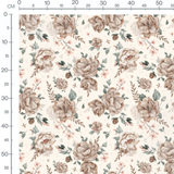 Tissu - Fleurs beige sur fond crème 2