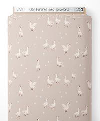 Tissu - Oies blanches avec accessoires