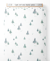 Tissu - Sapin vert avec touches grises
