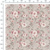 Tissu - Bouquets floraux roses et blancs