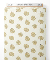 Tissu - Citrouilles florales crème