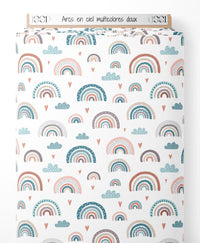 Tissu - Arcs-en-ciel multicolores doux