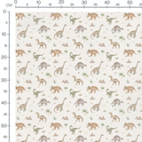 Tissu - Dinosaures marron et vert