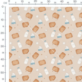 Tissu - Biscuits souriants sur beige