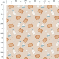 Tissu - Biscuits souriants sur beige
