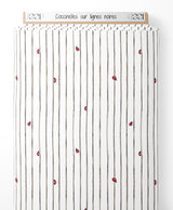 Tissu - Coccinelles sur lignes noires